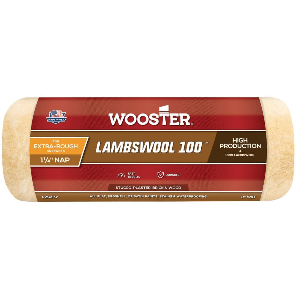 Wooster R293 9" Lambswool/100 1-1/4" Nap Roller Cover