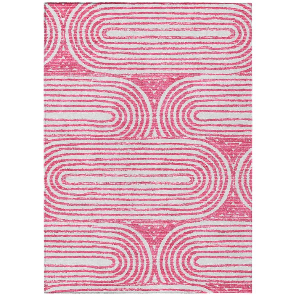 Chantille ACN540 Blush 5 ft. x 7 ft. 6 in. Machine Washable Indoor/Outdoor Geometric Area Rug