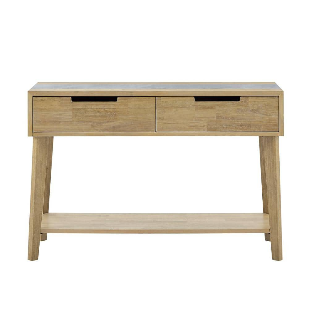 Calgary Natural Finish with Gray Stone Sofa Table