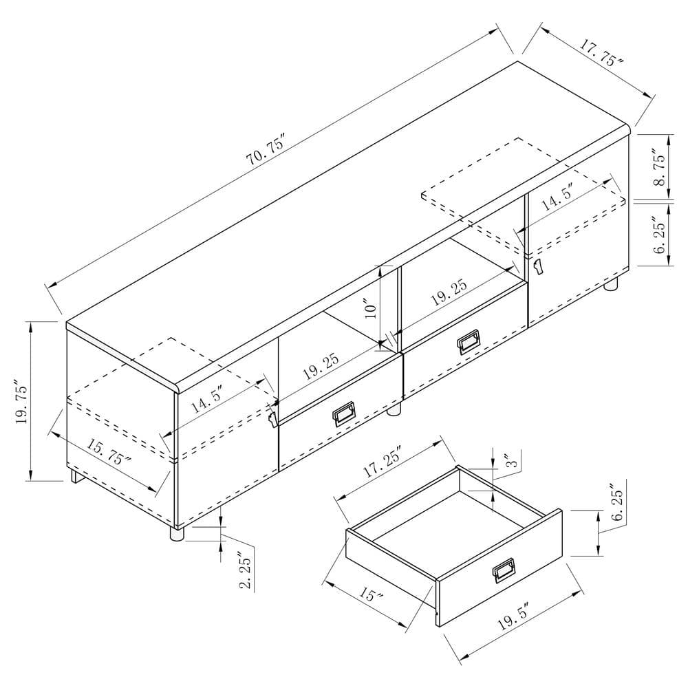Coaster Co. of America 71" Tv Stand