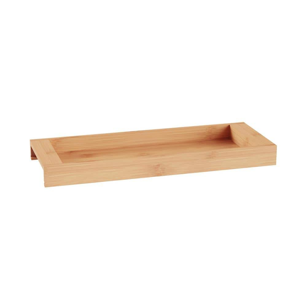 Bamboo Bathroom Vanity Tray-Natural Wood Eco-Friendly Holder for Towels Toiletries Cosmeti