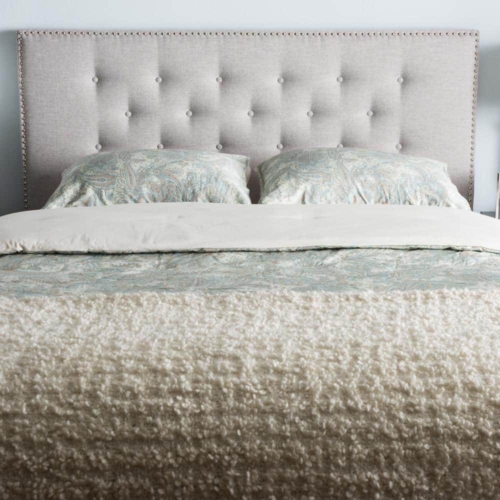 Baxton Studio Windsor Modern and Contemporary Greyish Beige Fabric Upholstered King Size Headboard,Wholesale Interiors