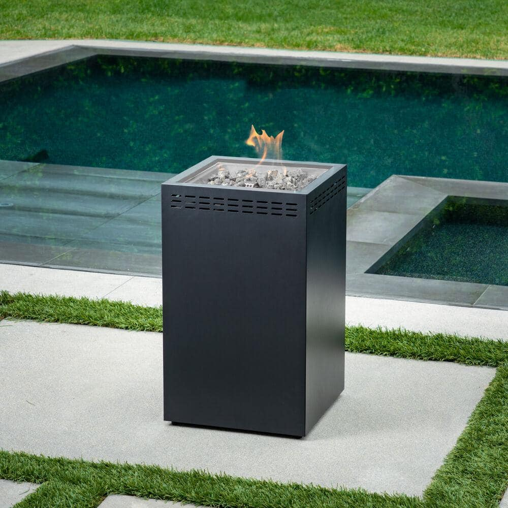 Hanover Naples 40,000 BTU Column Fire Pit with Glass Burner Enclosure