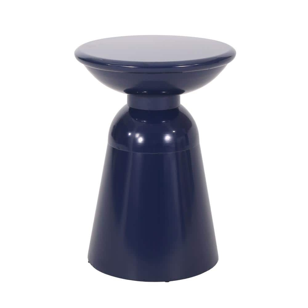Aston Metal Outdoor Side Table, Navy Blue