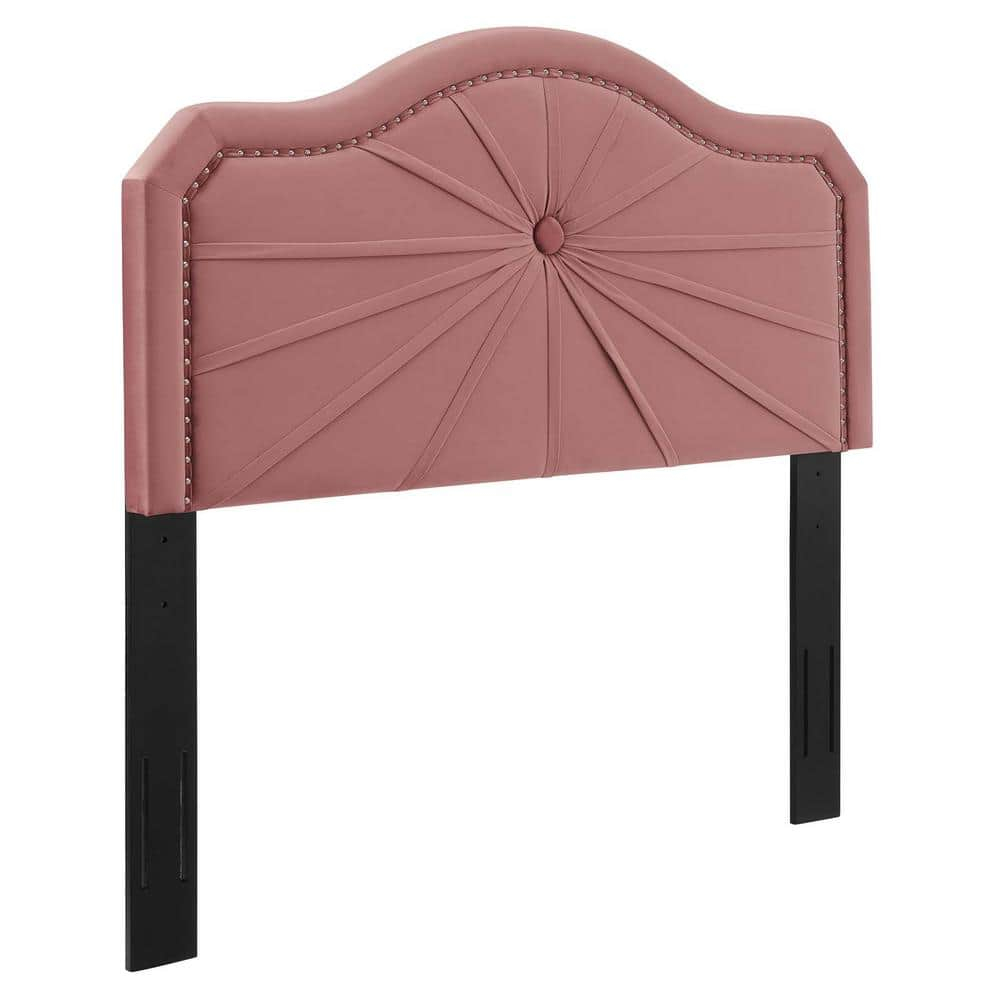 Modway Kristin Pleated Velvet King/California King Headboard in Dusty Rose
