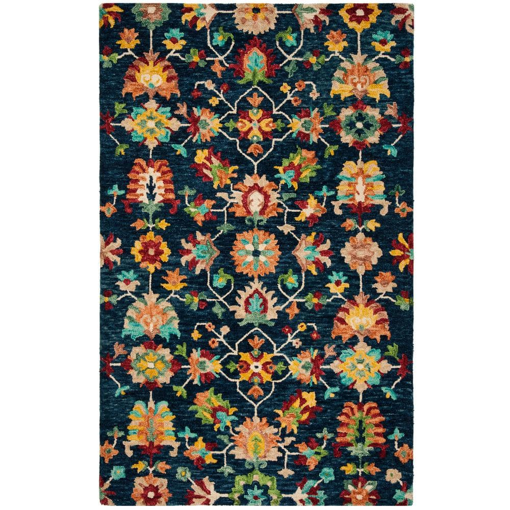 SAFAVIEH Aspen Collection APN510N Handmade Navy / Red Rug