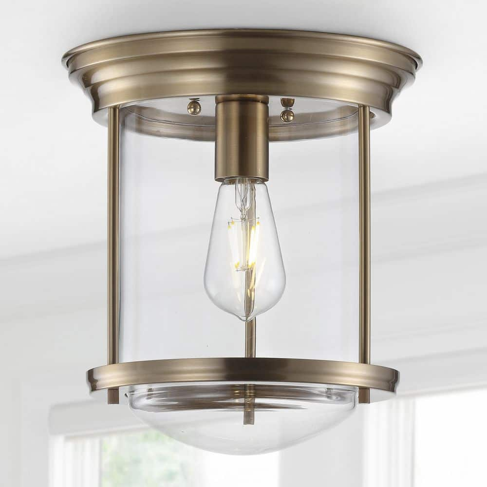 JONATHAN Y JYL7440C Savannah 10.25" Metal/Glass LED Flush Mount, Traditional,Transitional, Dimmable, 2700K Cozy Warm Light Kitchen,Hallway,Bathroom,Stairwell, Chrome