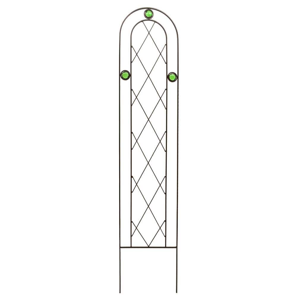 Arcadia Garden Products Emerald Trellis 10-Inches W x 48-Inches H Black Iron Traditional Garden Trellis For Climbing Plants