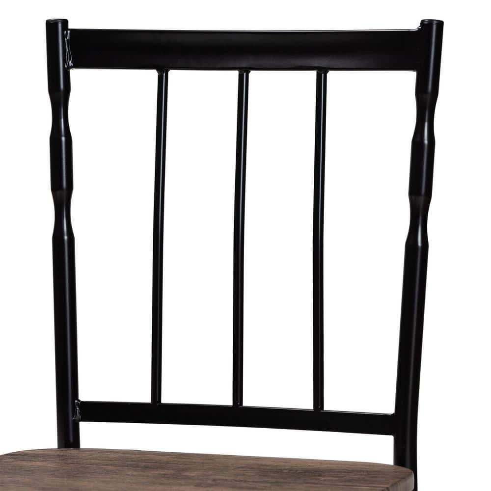 Baxton Studio Nevan Modern Industrial Brown Wood and Metal 5-Piece Dining Set