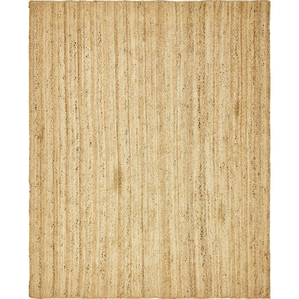 Unique Loom Braided Jute Collection Area Rug - Dhaka (8' x 10' Rectangle, Natural)