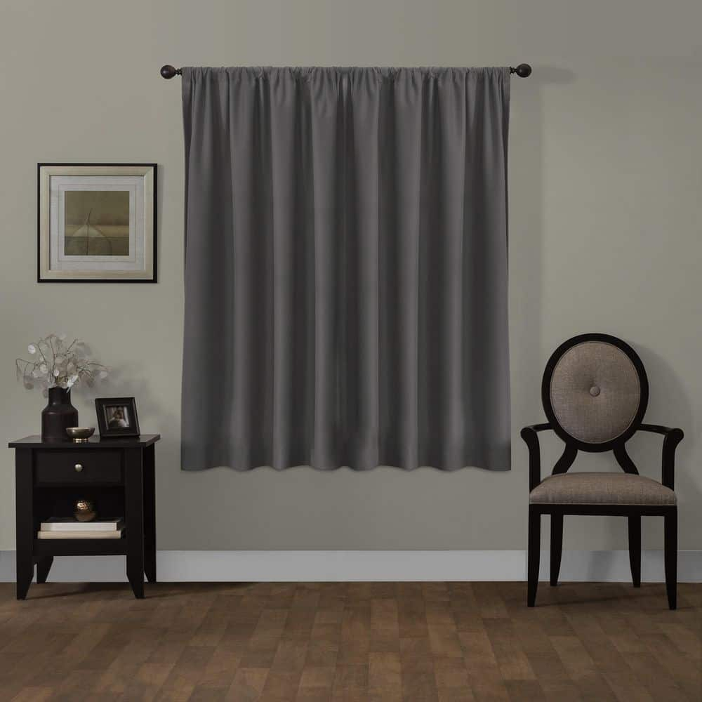 Gray Geometric Thermal Blackout Curtain Panel 50" x 63"