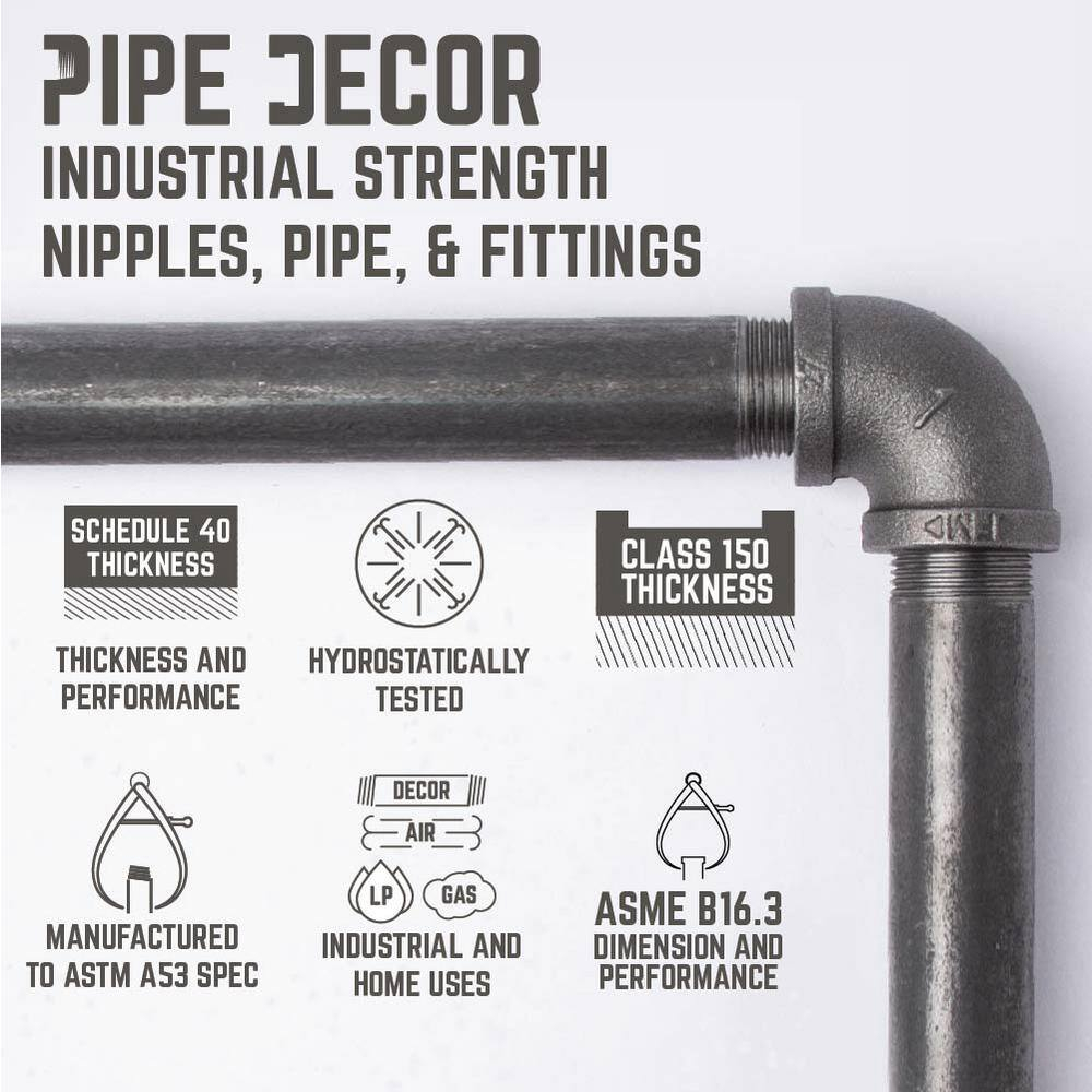 Pipe Décor "M" Design Desk Kit Industrial Steel Pipe
