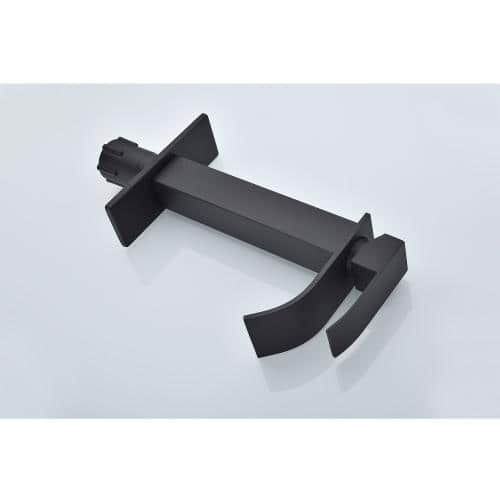 Waterfall Spout Single Handle Bathroom Sink Faucet in Matte Black