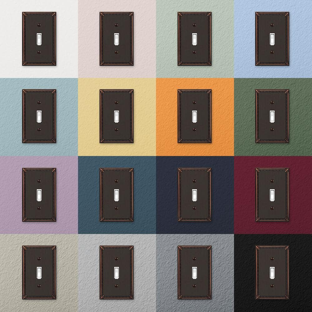 Amerelle 74DDDB Moderne Wallplate 2 Duplex Cast Metal Aged Bronze 1-Pack