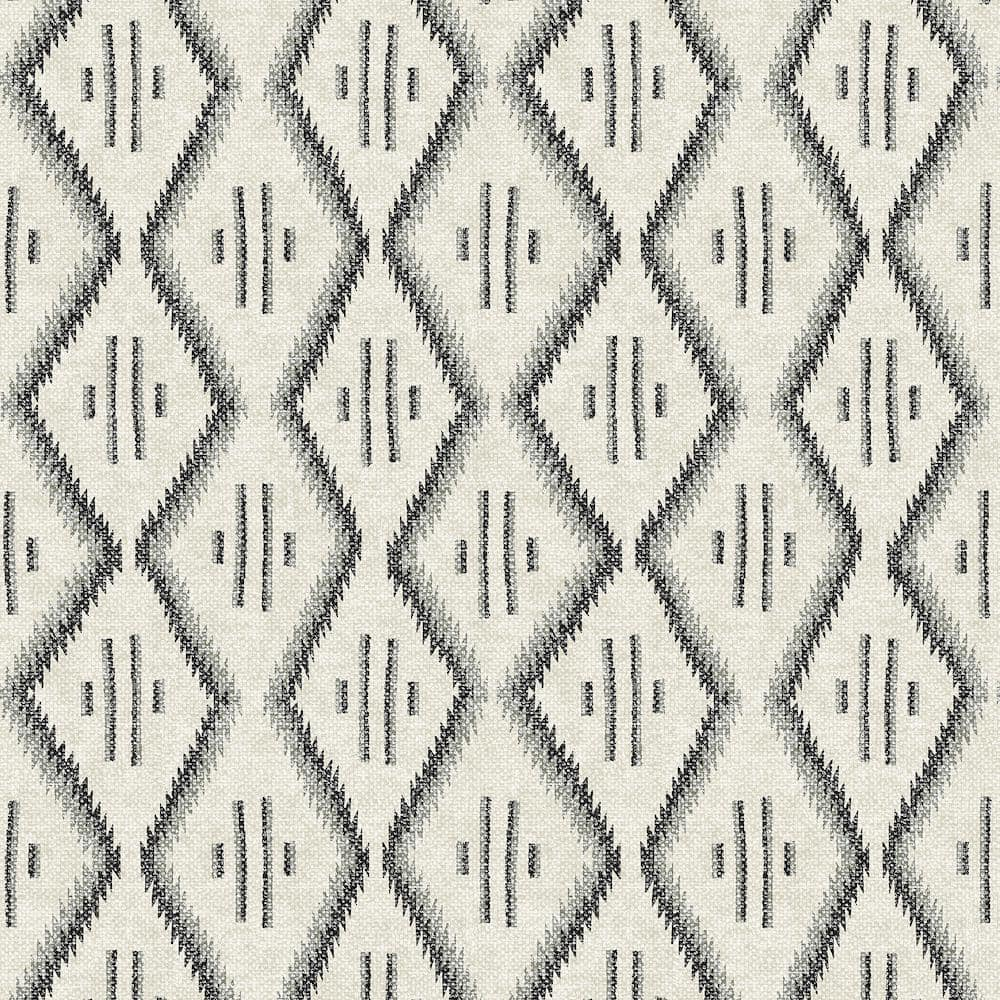 Modern Heirloom White and Black Vinyl Peel and Stick Wallpaper