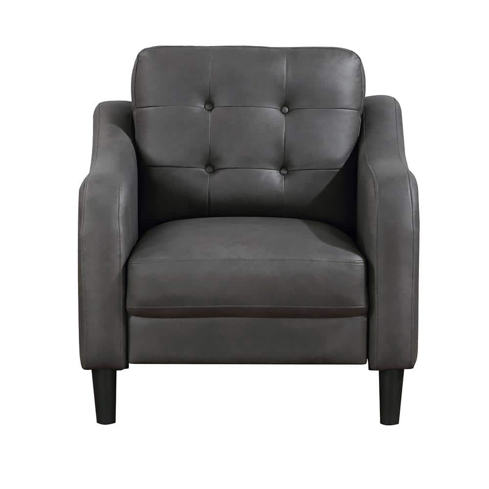 Lexicon Mallory Polished Microfiber Chair in Gray