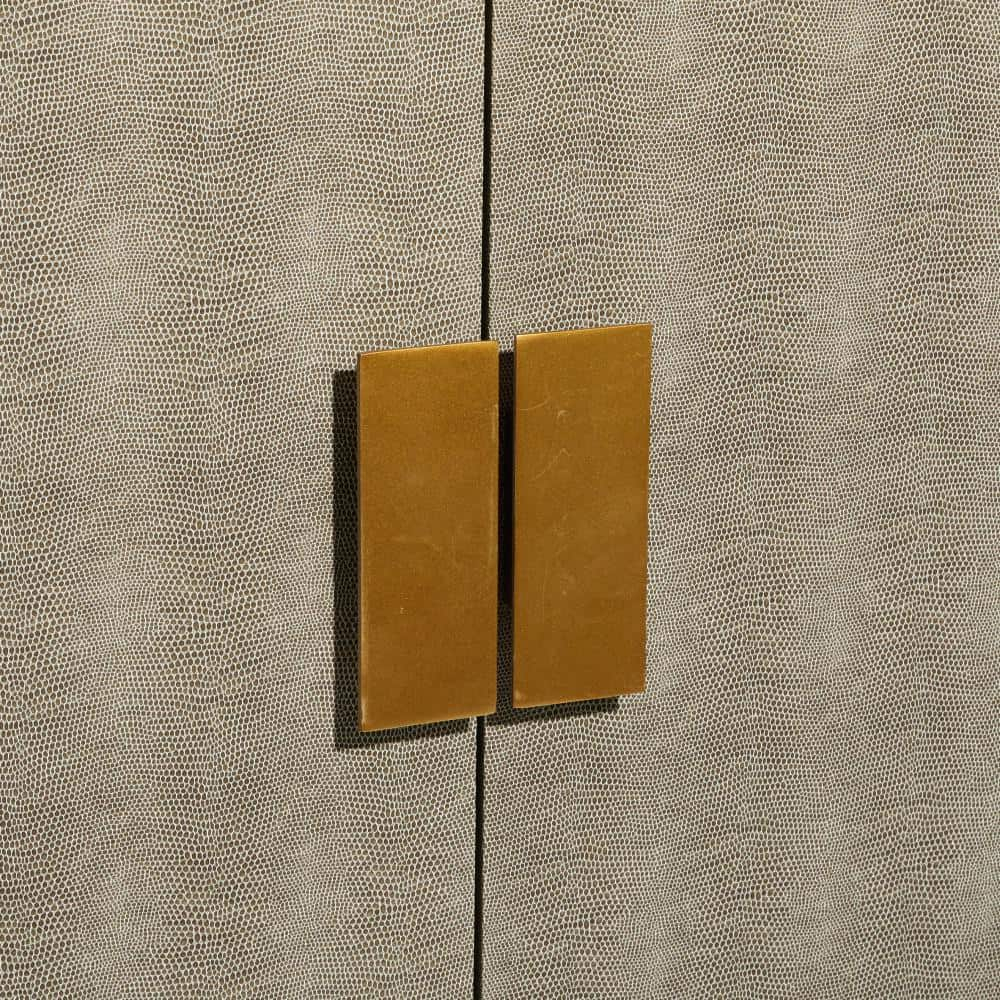 DecMode 32" x 40" Brown Wood Snakeskin Inspired 1 Shelf and 2 Doors Cabinet, 1-Piece