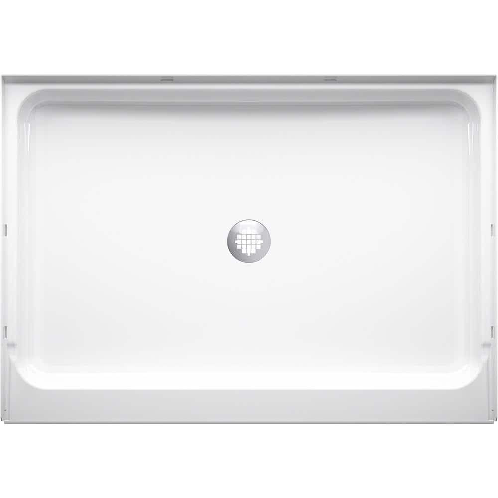 Ensemble 48 in. x 34 in. Single Threshold Shower Floor in White