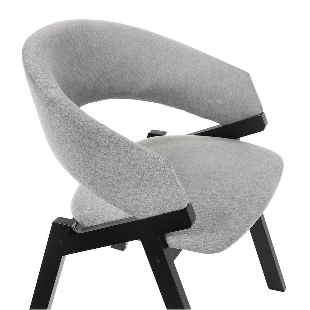 Armen Living Talulah 19" Wood Dining Side Chairs in Gray/Black (Set of 2)