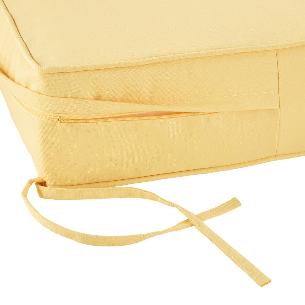 Greendale Home Fashions 2-Piece Solid Sunbeam 24"W Premium Deep Seat Cushion Set