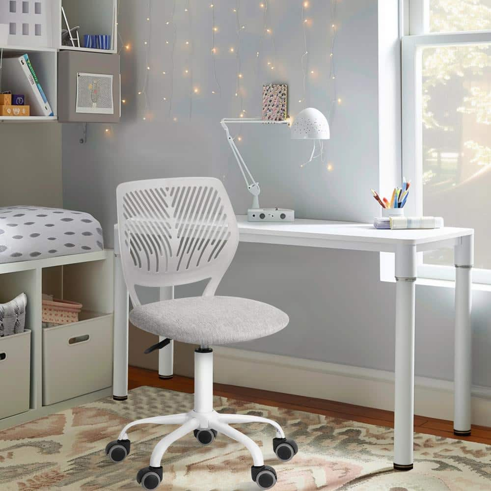 Homycasa Teen Fabric Task  Small Space Mesh Ergonomic Swive Chair-Grey