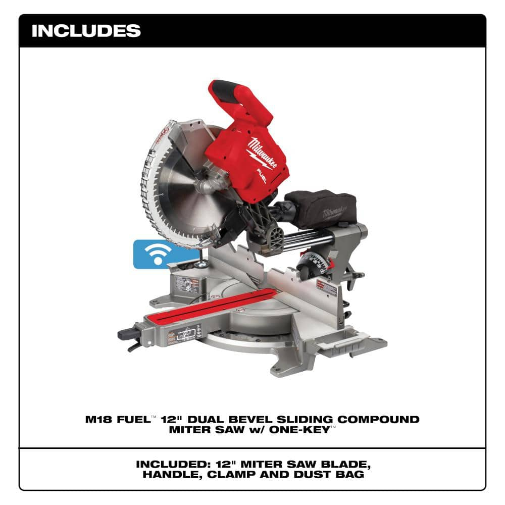 Milwaukee 2739-20 M18 FUEL Sierra de Mimbre Combinada Deslizante con Doble Bisel de 12"