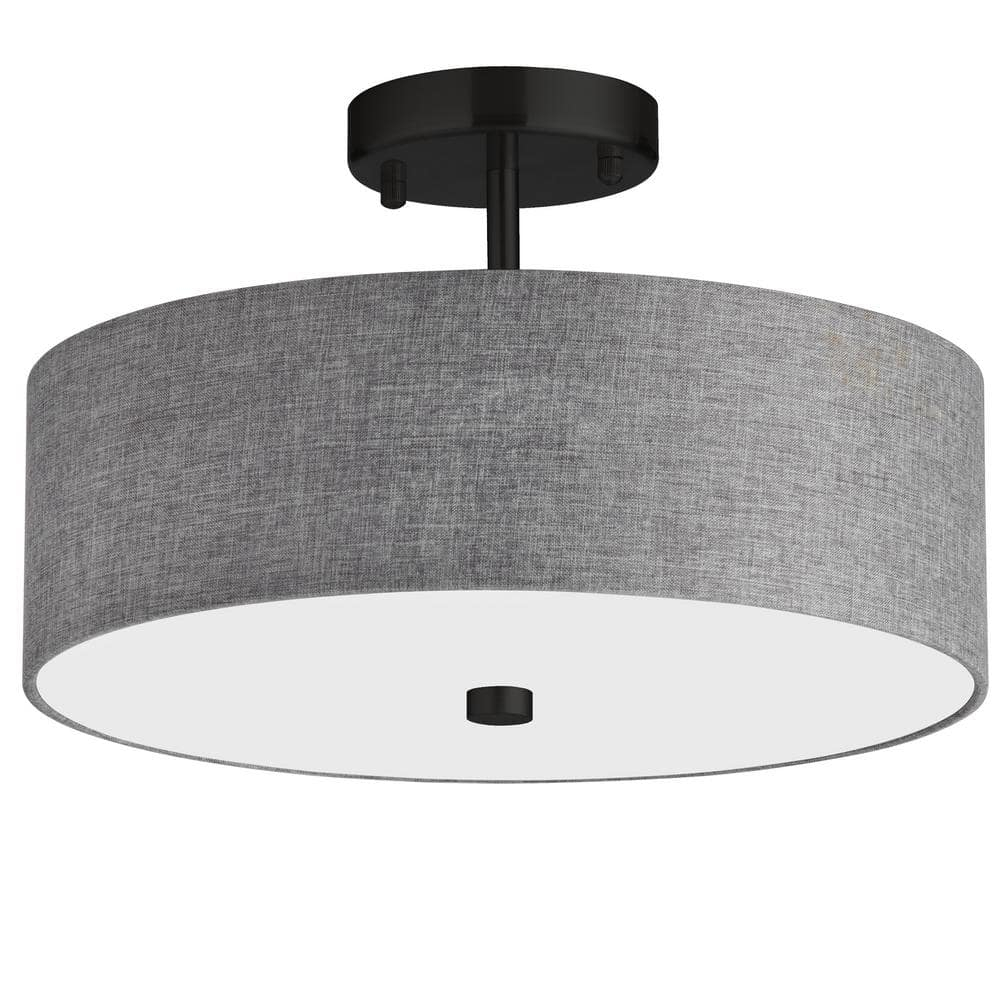 Dainolite  Everly 3 Light Transitional Grey Luxury Semi Flush Mount