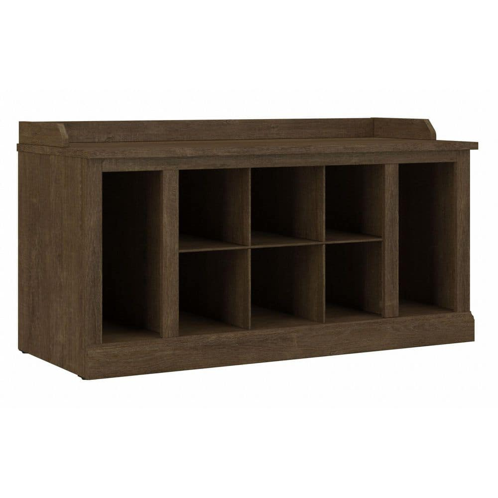 Woodland 40W Shoe Storage Bench with Shelves in Ash Brown - Engineered Wood