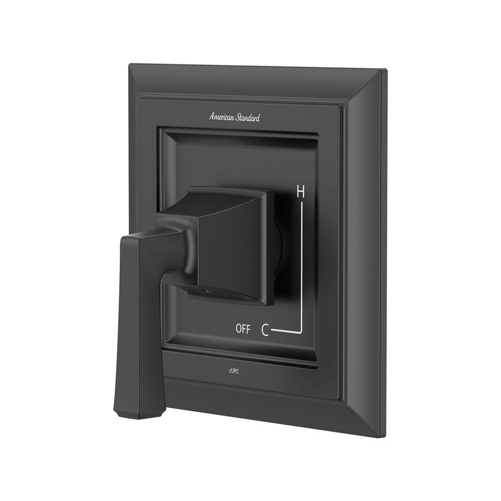 Matte Black Modern Lever Shower Valve Trim Kit