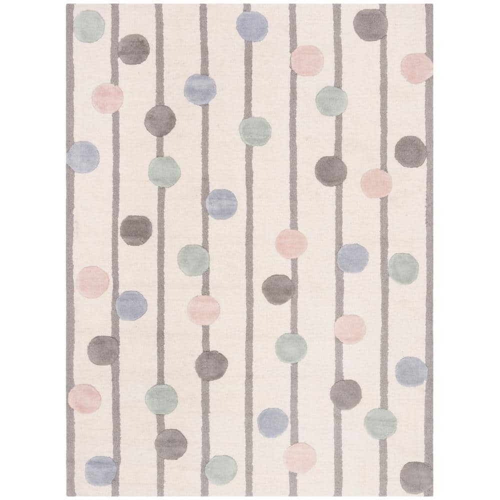 SAFAVIEH Kids Confetti Wool Area Rug, Ivory/Multi, 5' x 7'