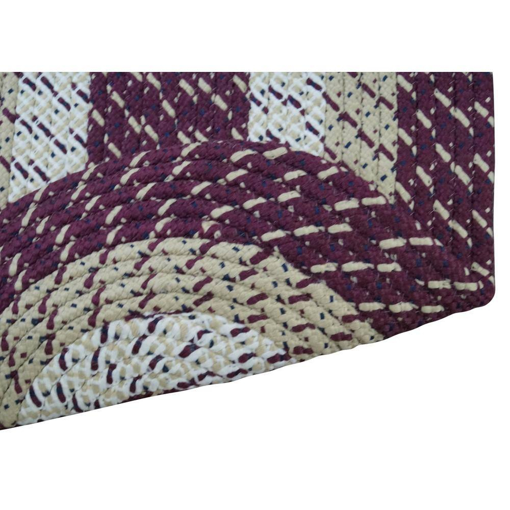 Better Trends Country Polypropylene 64" x 100" Oval  Braided Rug - Burgundy Stripe