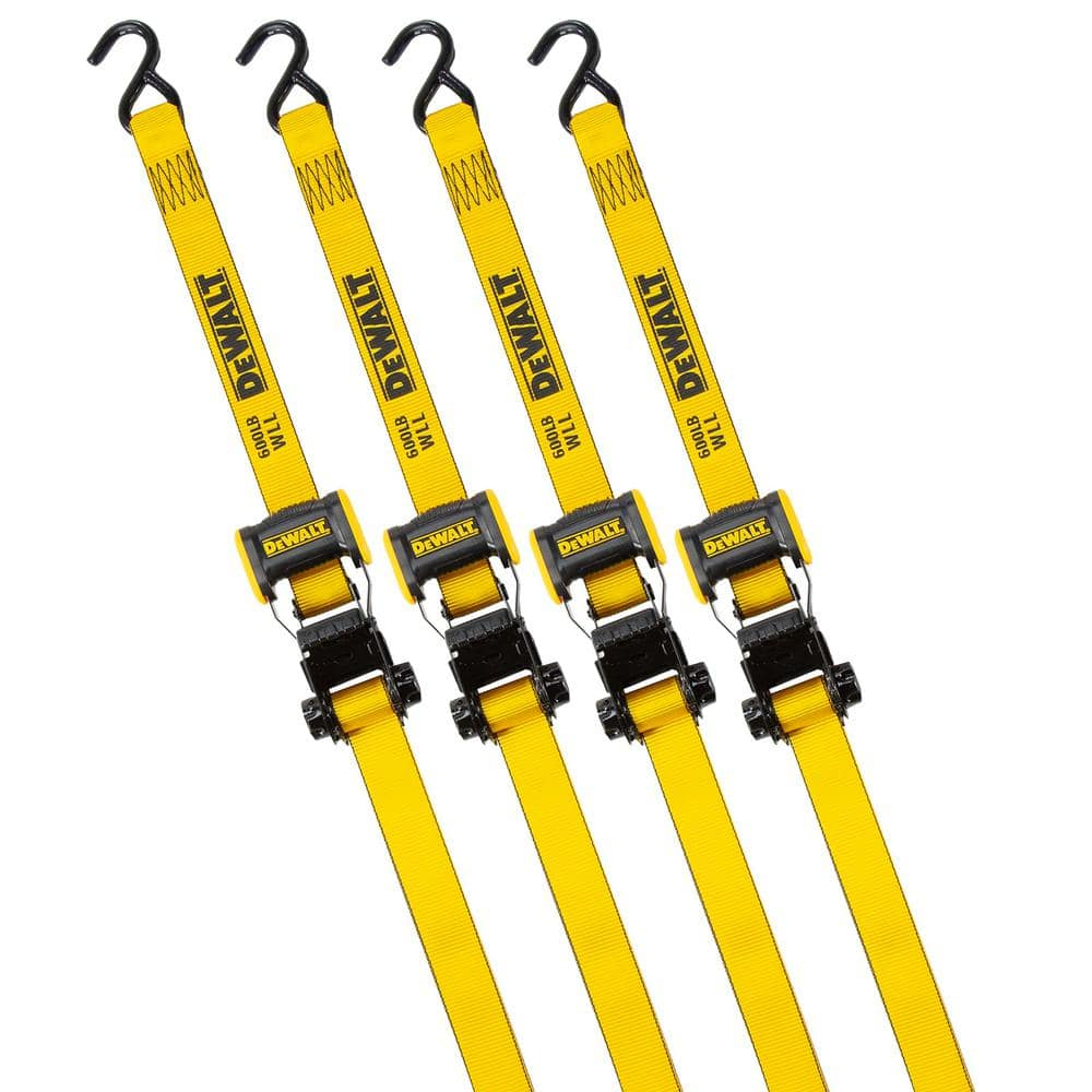 12 ft. x 1.25 in. Ratchet Tie Down Straps 1800 LB Break Strength (4-Pack)