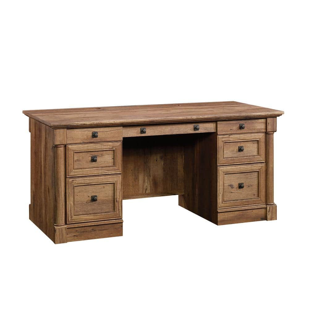 Sauder Palladia Executive Desk, Vintage Oak Finish