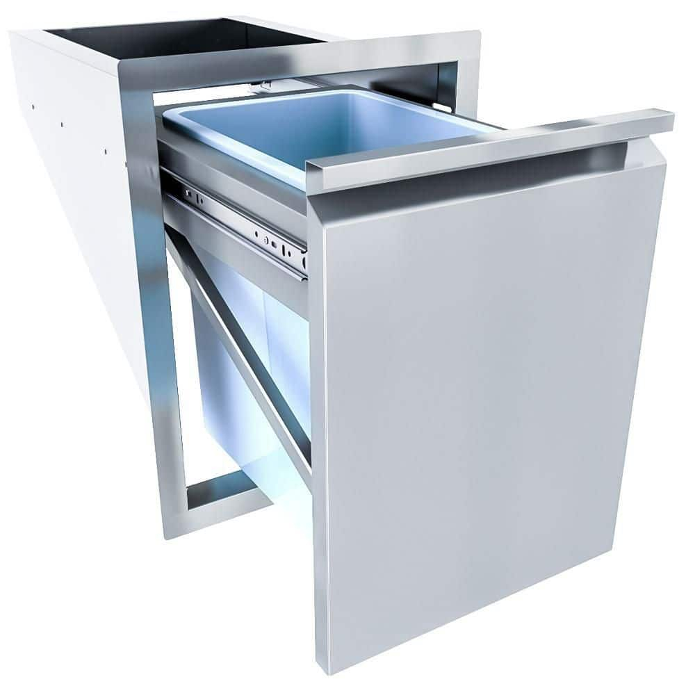 Aruba 16 in. Stainless Steel 1-Drawer Trash Chute Unit