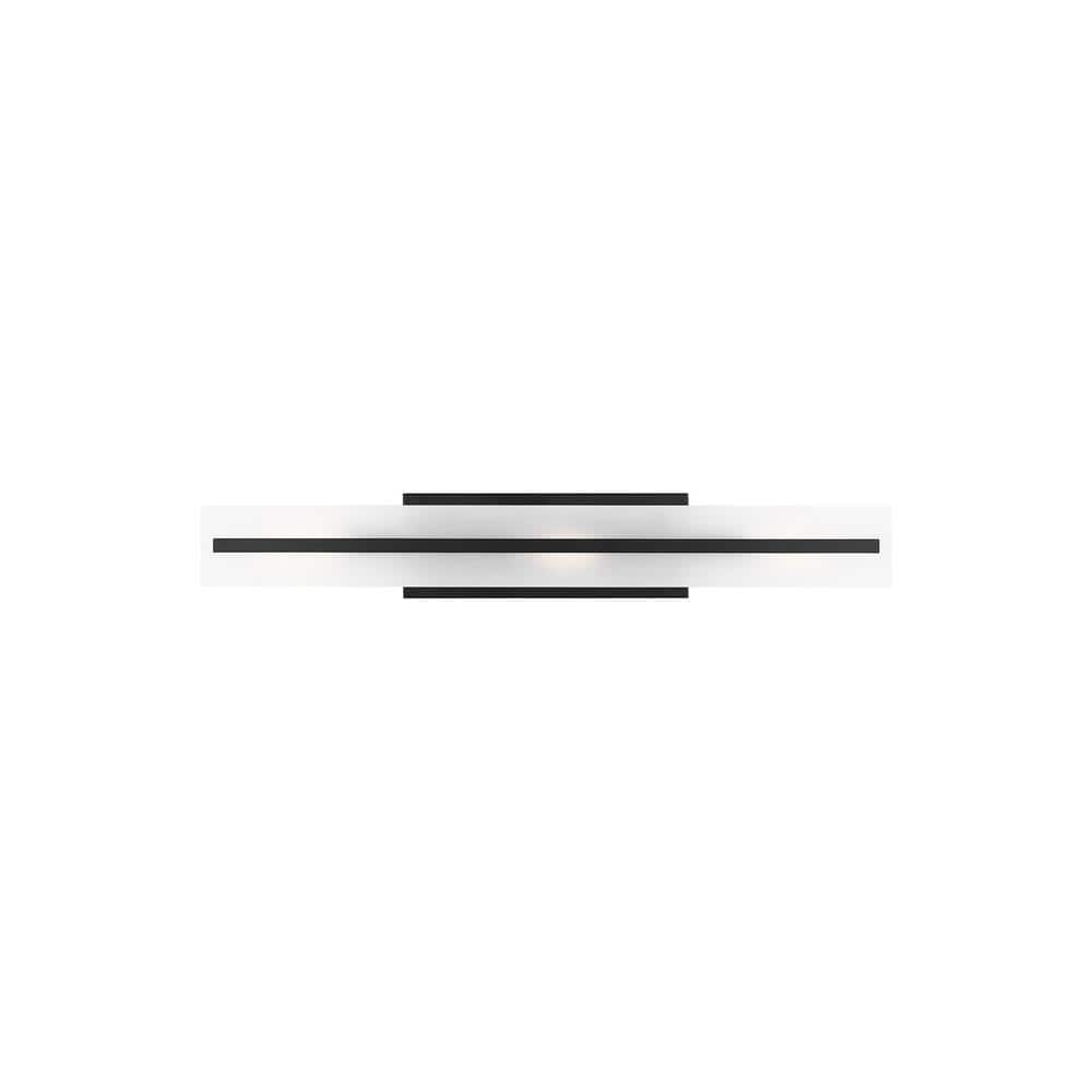 Midnight Black Satin Etched Glass 3-Light Vanity Fixture