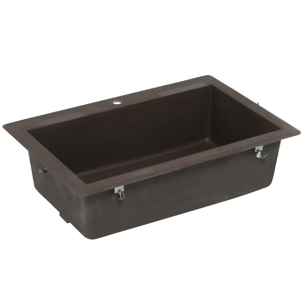 33'' L Drop-In Single Bowl Granite Kitchen Sink