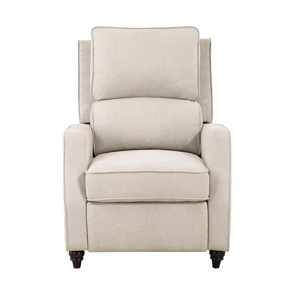 Lexicon Loveland Upholstered Fabric Push Back Recliner in Beige