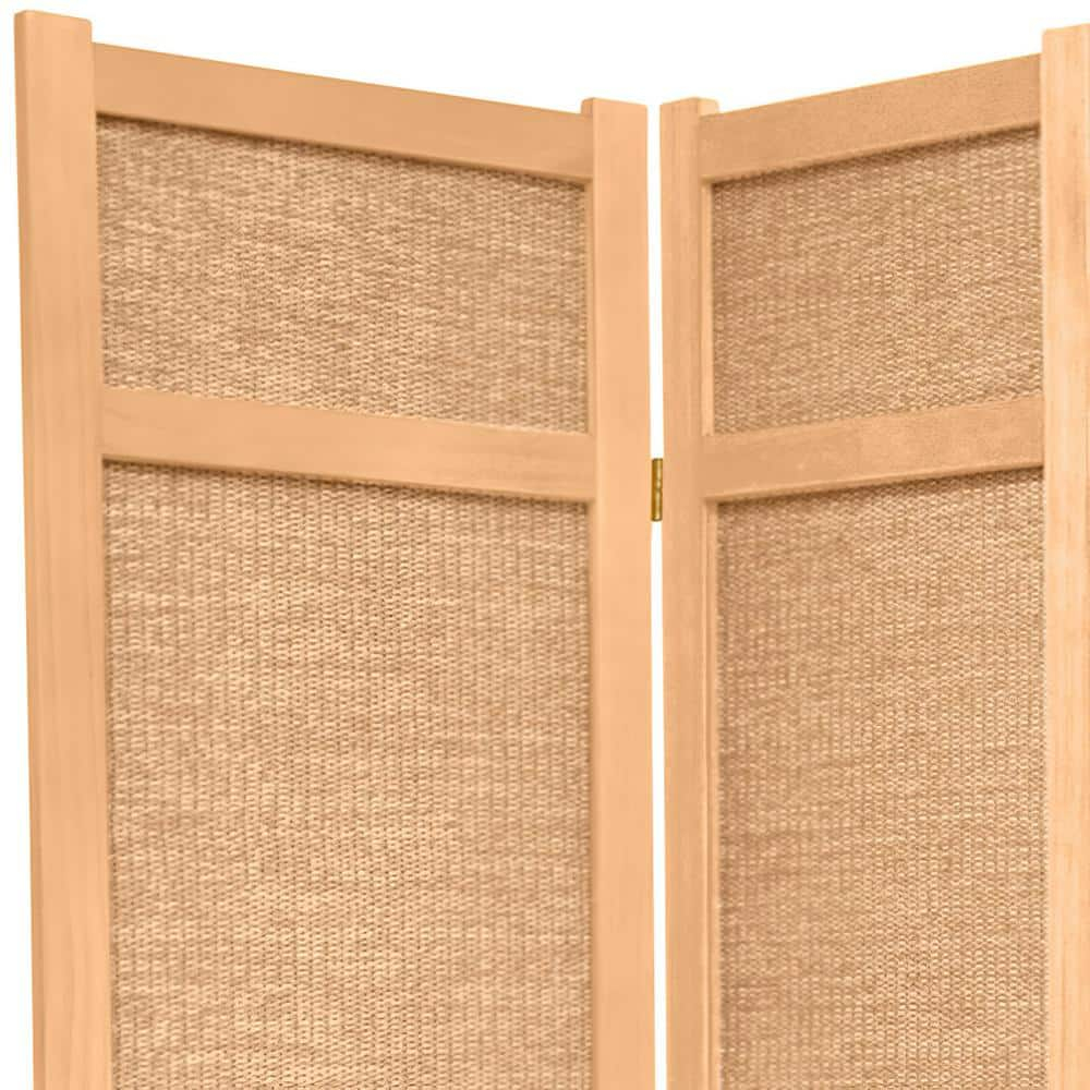 Oriental Furniture 7 Ft Tall Jute Shoji Screen, natural, 3 panel