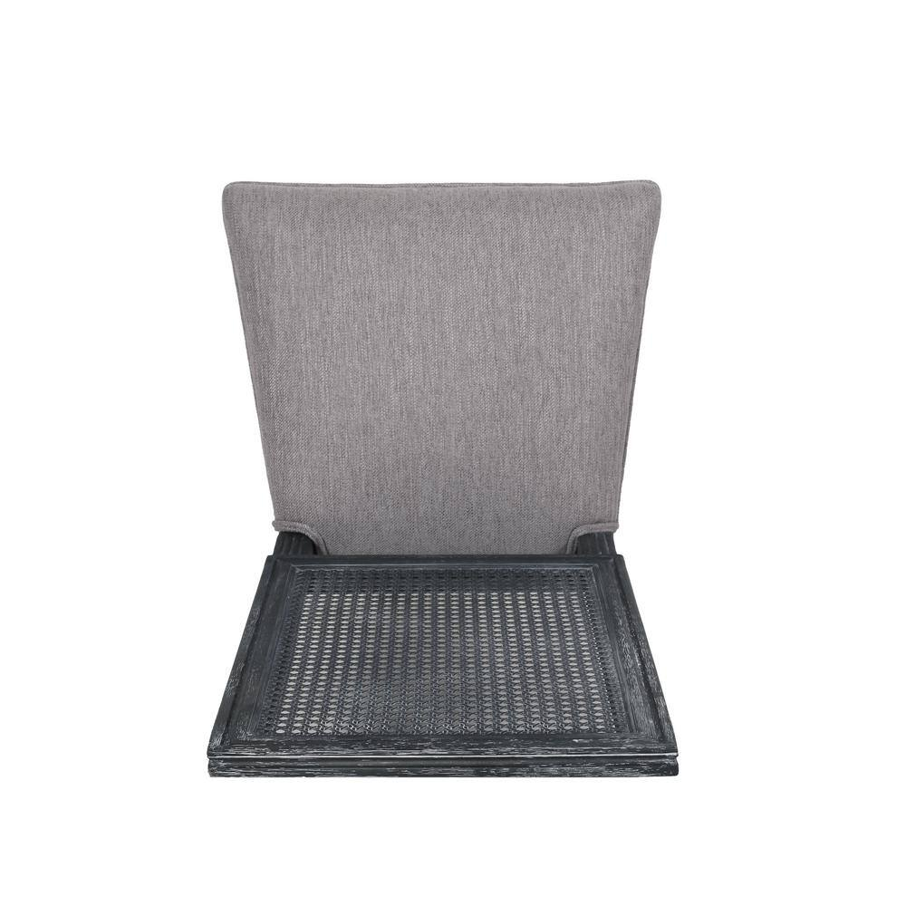 Noble House Beckstrom French Wood Upholstered Dining Chair, Set of 2, Gray