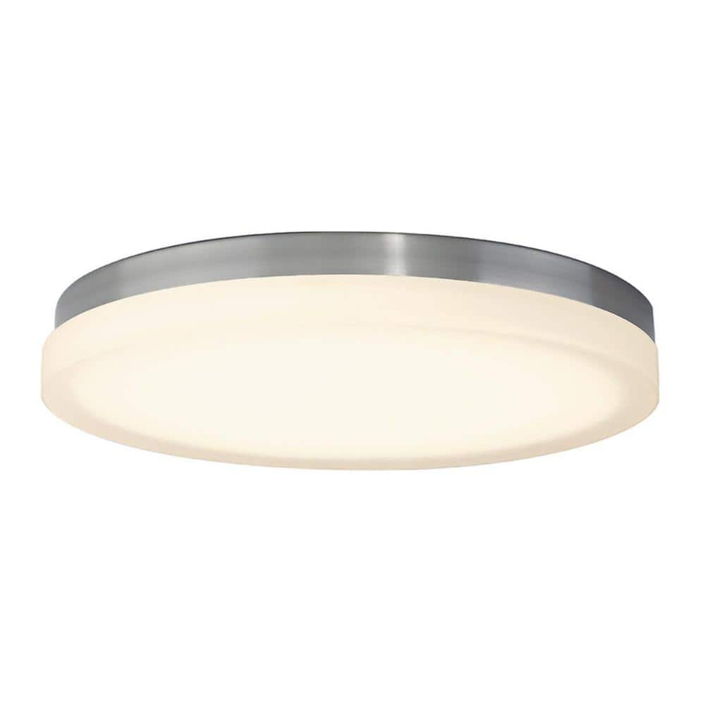 Modern Brushed Nickel 14" LED Flush Mount Ceiling Light