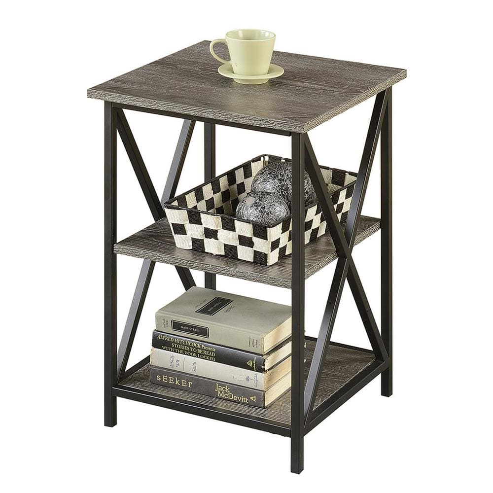 Tucson 3 Tier End Table, Weathered Gray