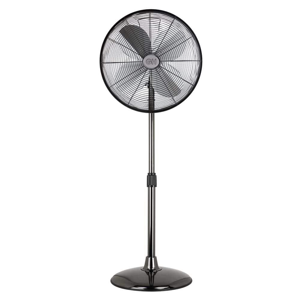 Good Housekeeping All-Metal 3-Speed 16" Oscillating Conference Room Pedestal Fan with Telescopic Height Adjustment (Multiple Finishes Available)