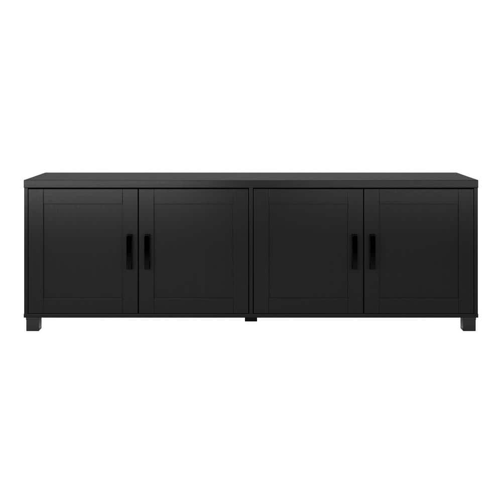 CorLiving Virlomi Contemporary Dark Gray TV Stand with Storage for Most TVs up to 85 Inch - Living Room Entertainment Center with Storage, Stylish TV Stand for Living Room, Modern TV Stands