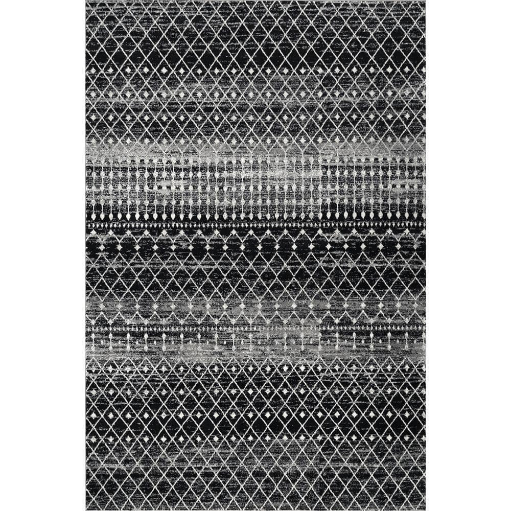 nuLOOM Moroccan Blythe Area Rug, 6' 7" x 9', Black