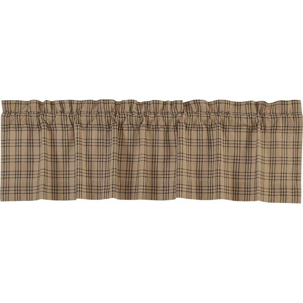 Sawyer Mill Charcoal Plaid Cotton Rod Pocket Valance, 16x60 Inches