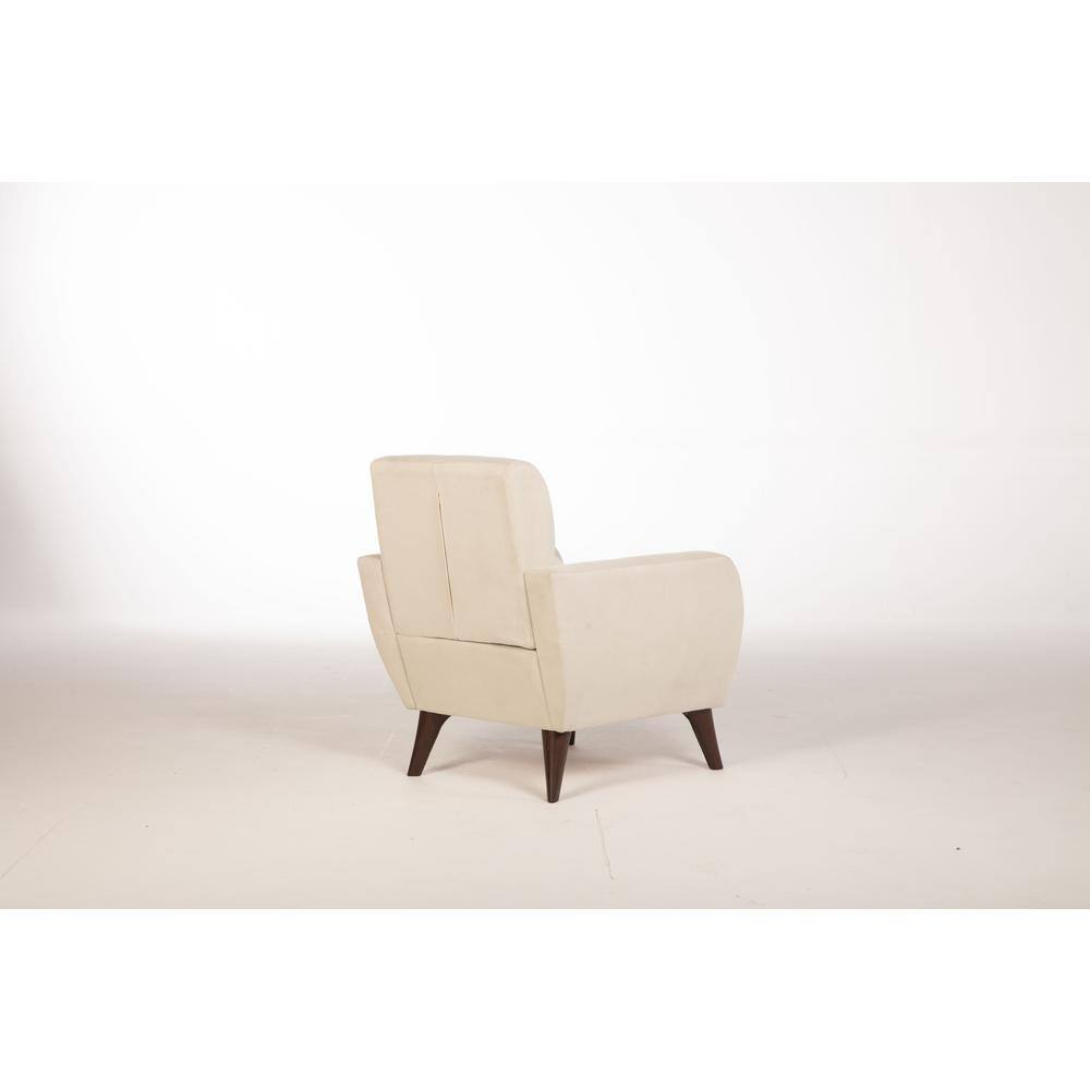 Lugano Mid-Century Modern Beige Accent Chair with Storage