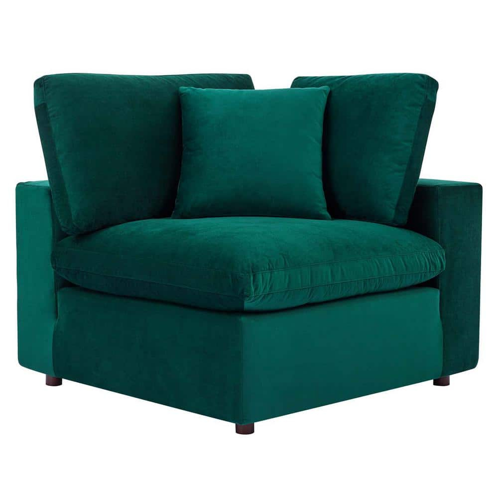 Modway Commix Down Filled Overstuffed Performance Velvet Loveseat in Green