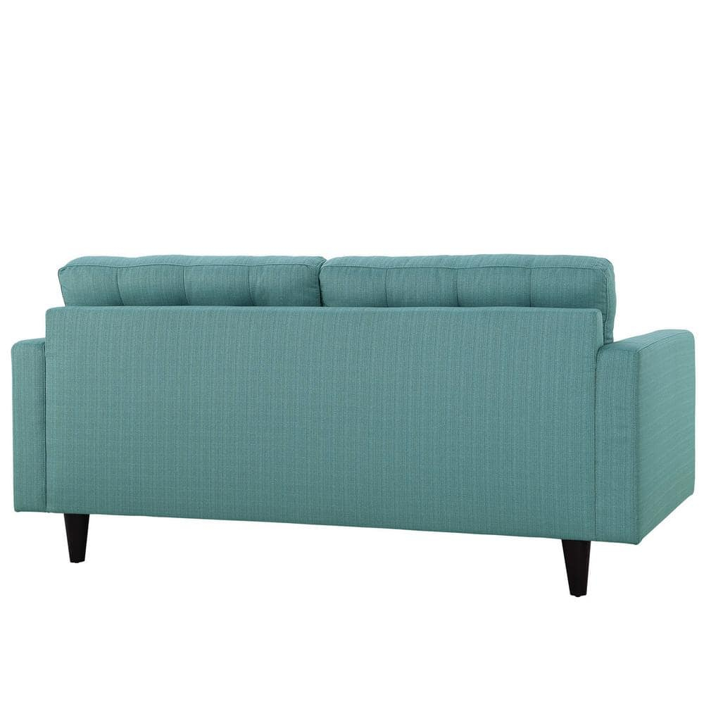 Laguna Tufted Fabric Loveseat with Solid Wood Legs