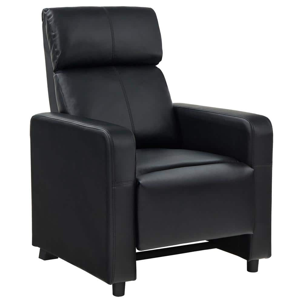 Coaster Toohey Faux Leather Home Theater Push Back Recliner Black