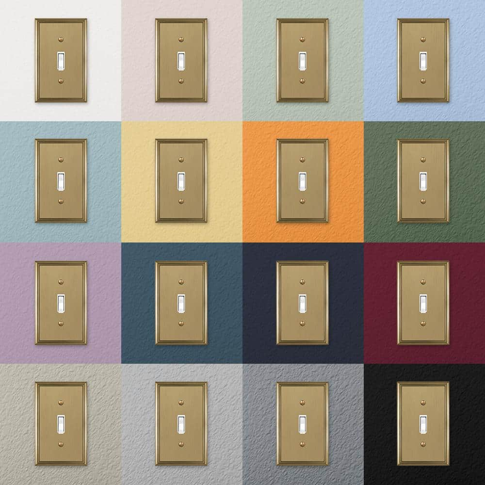 Amerelle 77TTTBZ Moderne Wallplate 3 Toggle Cast Metal Brushed Bronze 1-Pack